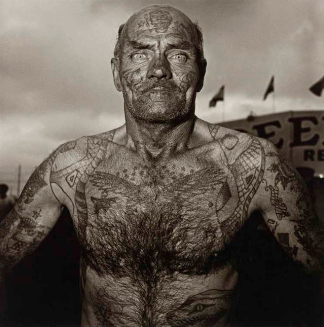 'Tattooed Man at a Carnival Md' 1970 I have collected some photographs 