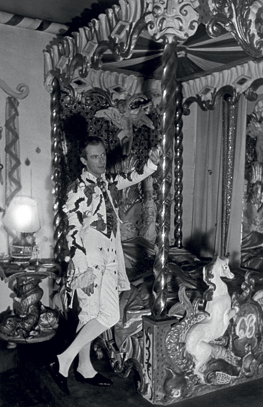 Cecil Beaton. 'Cecil Beaton in his first costume of the night for the Fete Champetre, in his Circus bedroom, 10 July 1937, Ashcombe' 1937