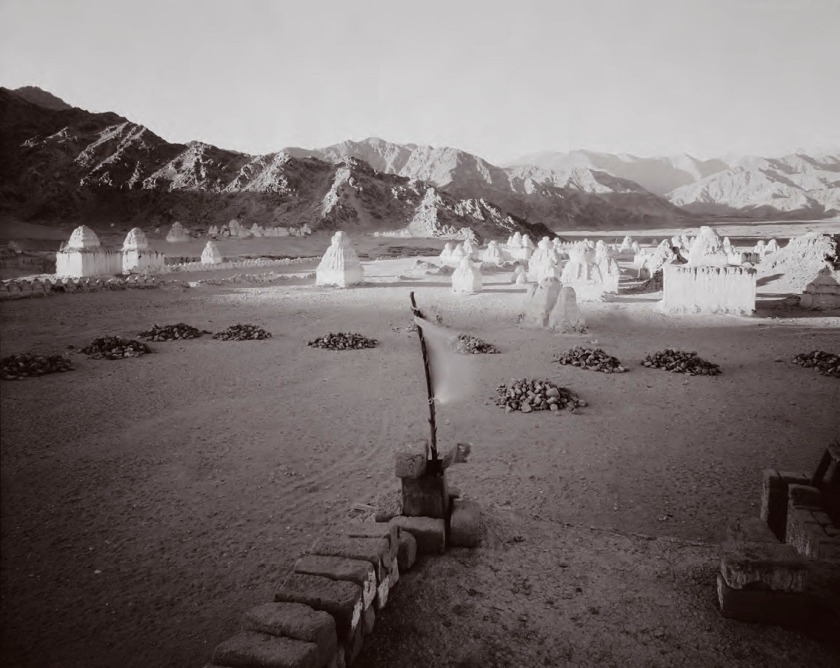Linda Connor. "Prayer Flag and Chortens, Ladakh, India 1988"