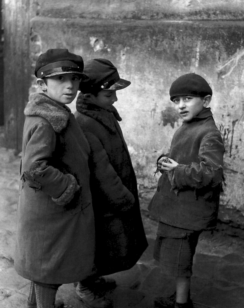 Roman Vishniac (1897-1990) 'Young Jewish boys suspicious of strangers, Mukachevo' c. 1935-38