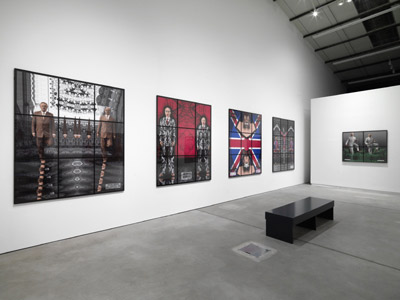 Gilbert & George installation photograph of their exhibition 'Jack Freak Pictures' at Arndt & Partner, Berlin