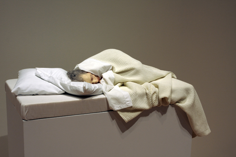 Ron Mueck (Australian, b. 1958) 'Old Woman in bed' 2002 (installation view)