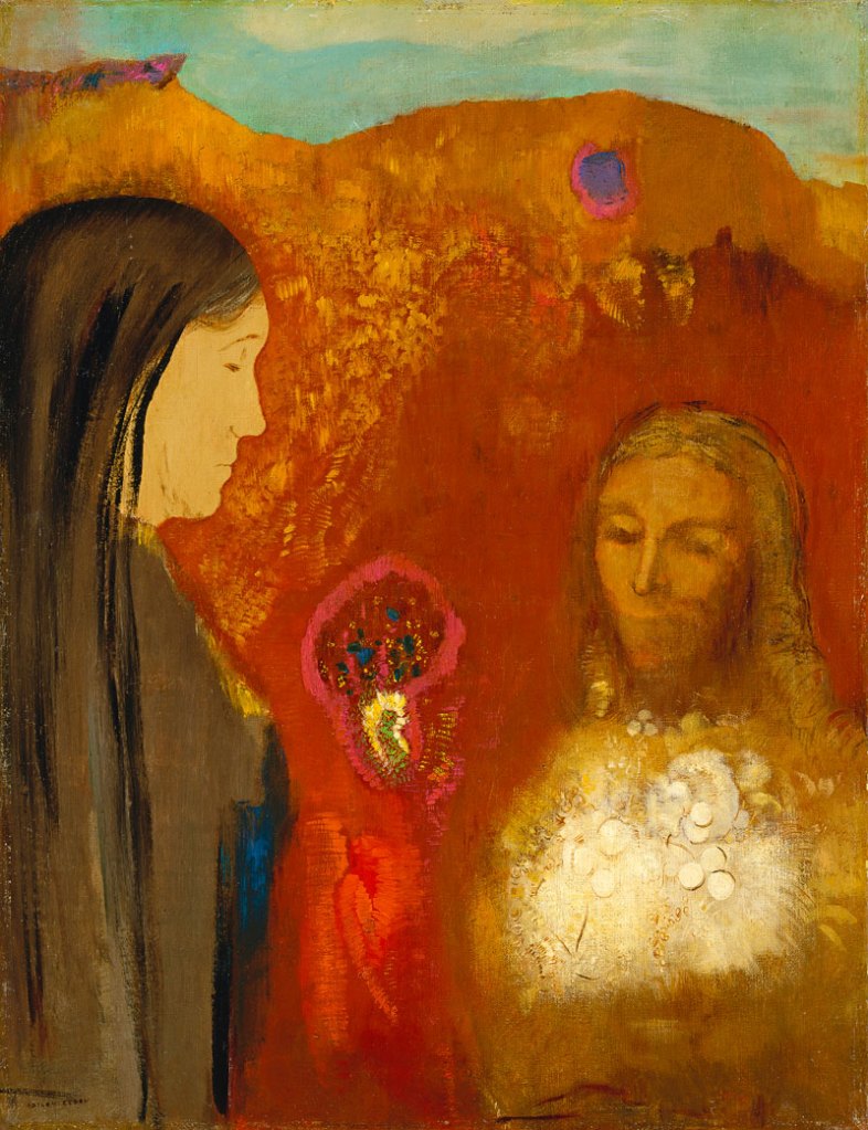 Odilon Redon (French 1840-1916) 'Christ and the Samaritan Woman' (Le Christ et la Samaritaine) c. 1895