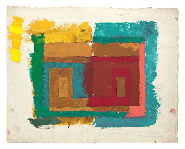 Josef Albers. 'Study for a Variant / Adobe (I)' c. 1947