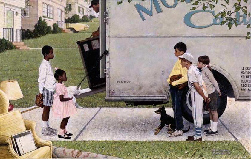 Norman Rockwell (American, 1894-1978)  'New Kids in the Neighborhood' 1967
