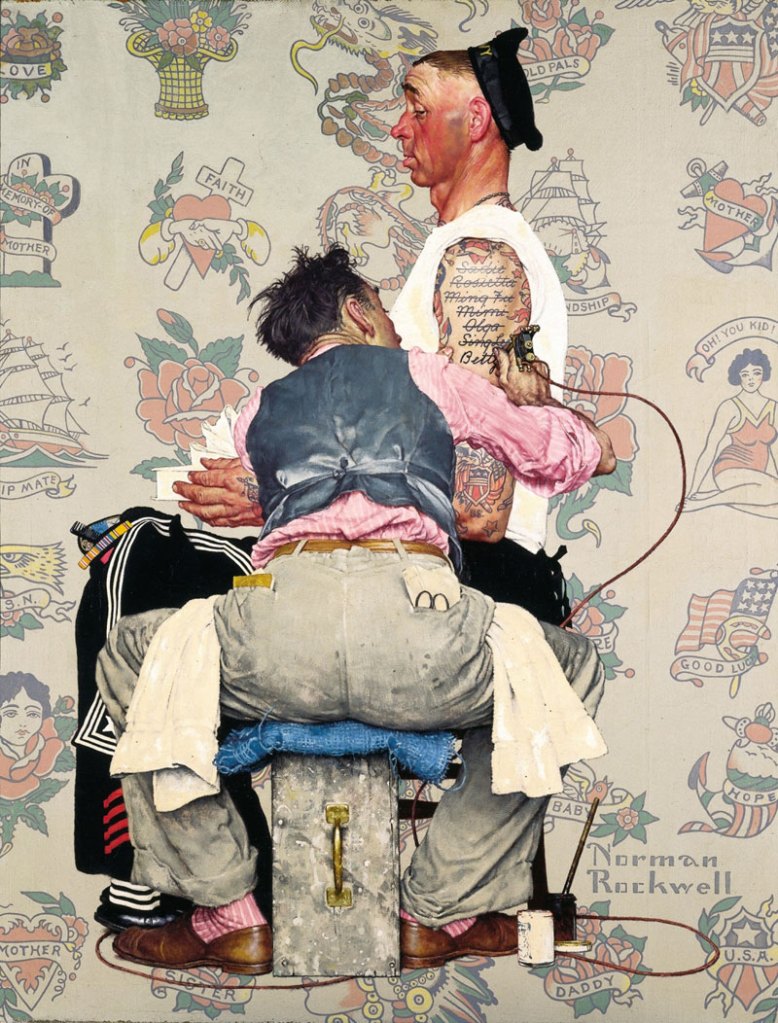 Norman Rockwell (American, 1894-1978)  'The Tattoo Artist' 1944 