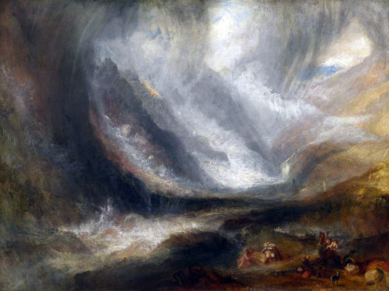 Joseph Mallord William Turner (English, 1775-1851) 'Valley of Aosta: Snowstorm, Avalanche, and Thunderstorm' 1836/37