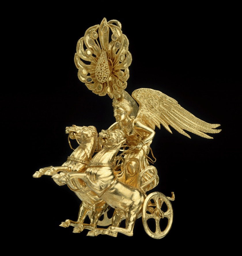 Anon. 'Earring with Nike driving a two-horse chariot' about 350-325 BC