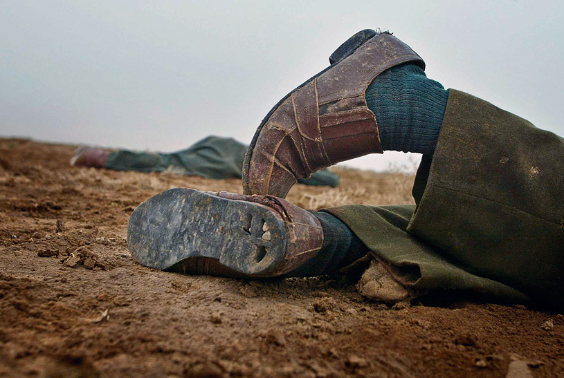 David Leeson American, b.1957 'Death of a Soldier, Iraq' March 24, 2003