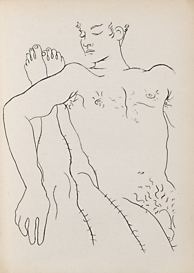 Jean Cocteau (French, 1889-1963) 'Male Couple Illustration for Jean Genet’s 'Querelle de Brest'' 1947 
