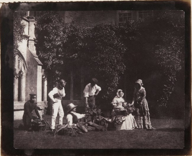 William Henry Fox Talbot. 'Group of Persons Selling Fruit and Flowers' 1845