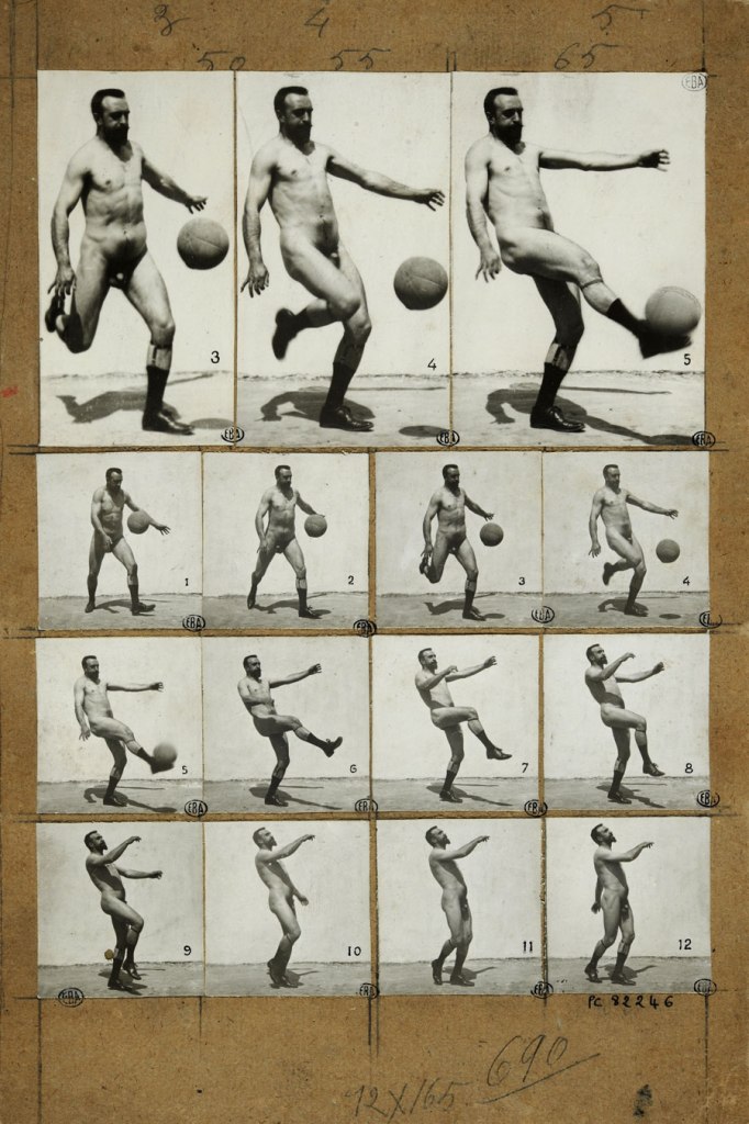 Albert Londe. '15 Chronophotographs of Charcot's son / Charcot plays football' c. 1890