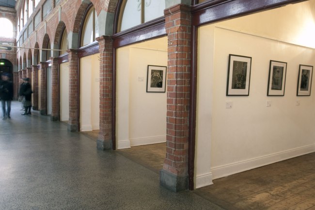 Installation photograph of the exhibition 'John Cato Retrospective' at the Mining Exchange, Ballarat