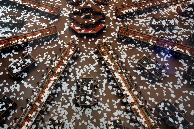 Ross Coulter. '10,000 paper planes – aftermath (1)' 2011 (detail)