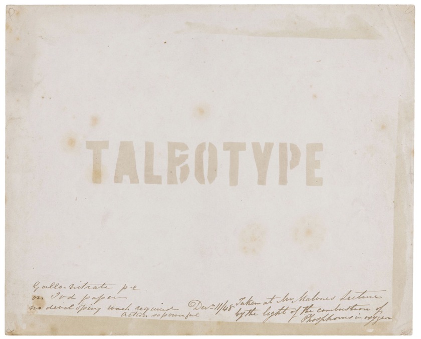 Thomas Augustine Malone (British, 1823-1867) 'Demonstration of the Talbotype' December 11, 1848