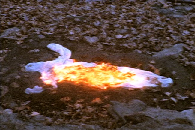 Ana Mendieta. 'Alma, Silueta en Fuego' (Soul, Silhouette on Fire) (still) 1975