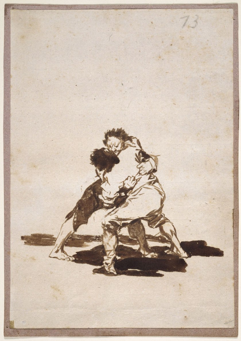 Francisco Goya (Spanish, 1746-1828) 'Two Men Fighting', Album F, 73 1812-20