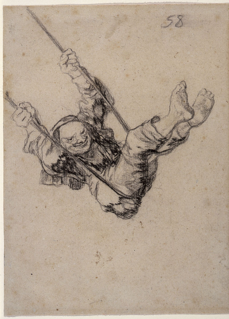 Francisco Goya (Spanish, 1746-1828) 'Old Man on a Swing', Bordeaux Album II, H, 58 1824-28