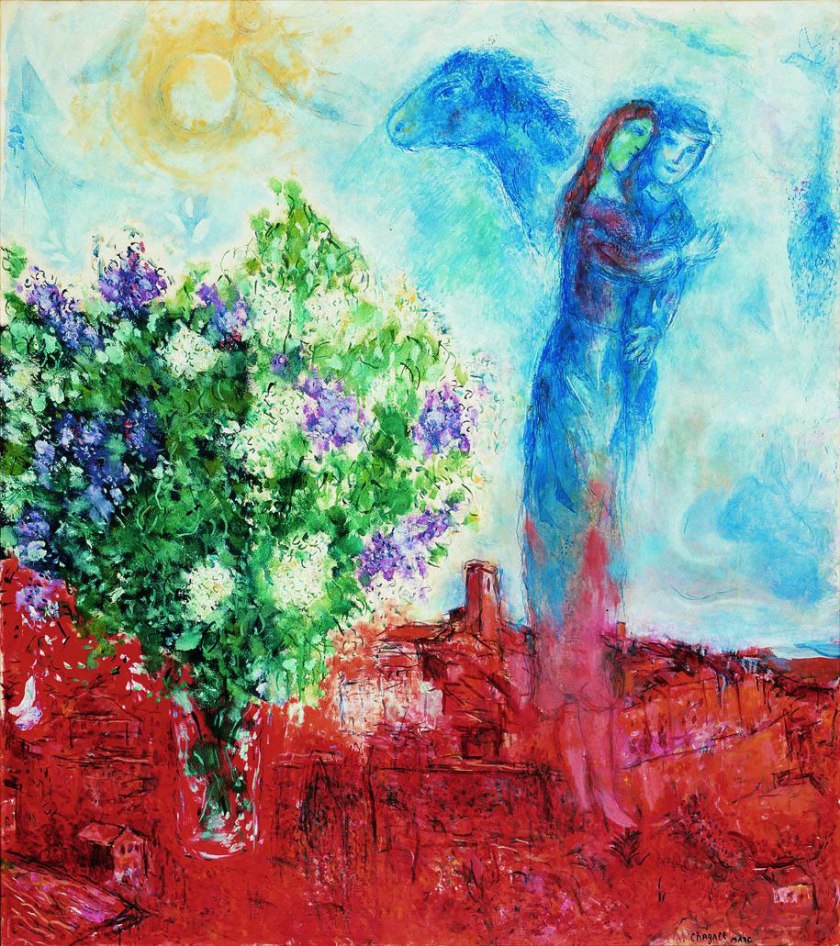 Marc Chagall. 'Lovers over Saint-Paul' 1968