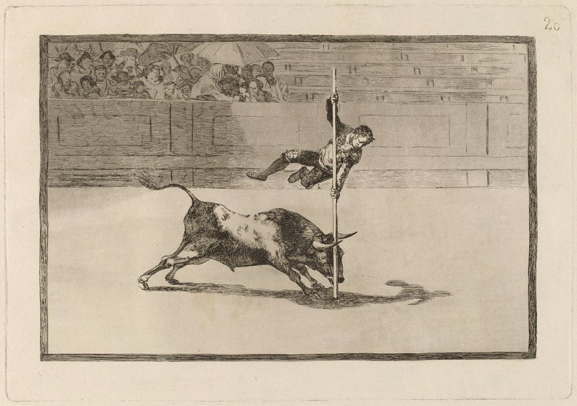Francisco Goya (Spanish, 1746-1828) 'The Agility and Audacity of Juanito Apiñani in the Ring at Madrid' (Ligereza y atrevimiento de Juanito Apiñani en la de Madrid) (Tauromaquia 20) 1815-16