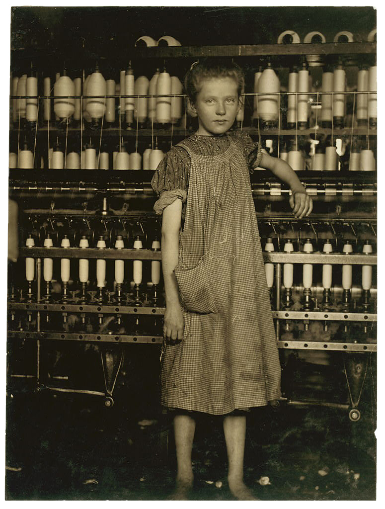 Lewis Hine. 'An Anaemic Little Spinner in a New England Cotton Mill (North Pownal, Vermont)' 1910