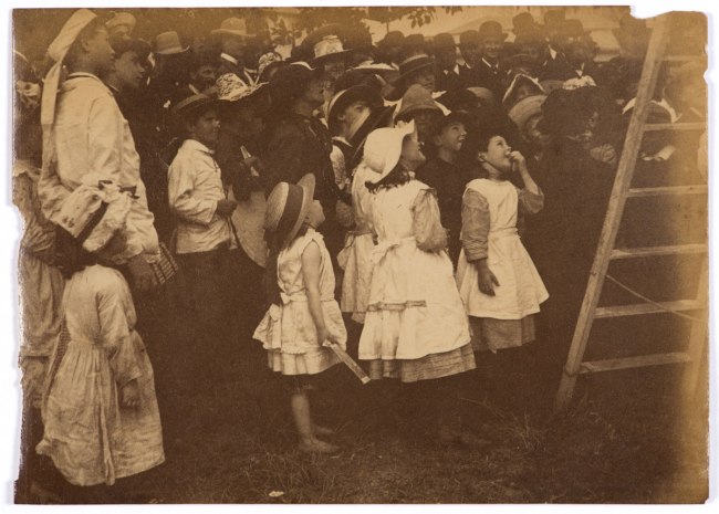 Arthur K. Syer (d. 1935) 'Children crowd around a ladder' c. 1880s - 1900