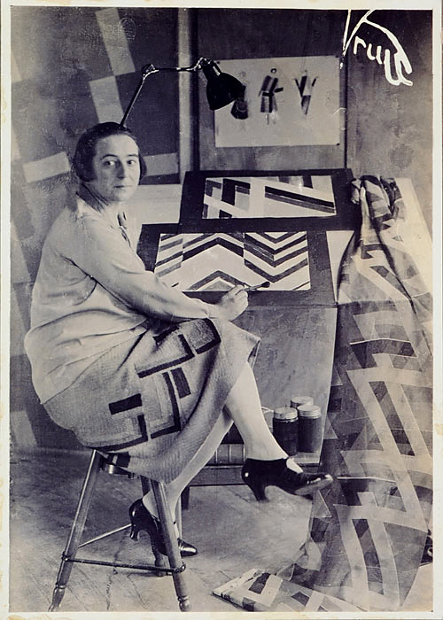 Germaine Krull. 'Sonia Delaunay in her studio at boulevard Malesherbes, Paris, France' 1925