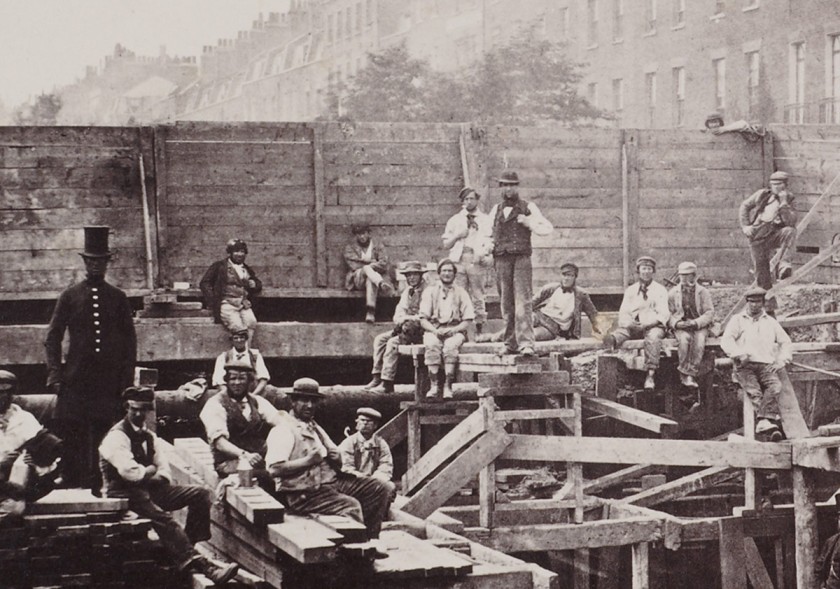 Henry Flather (British, 1839-1901) 'Building the Metropolitan Railway' 1862