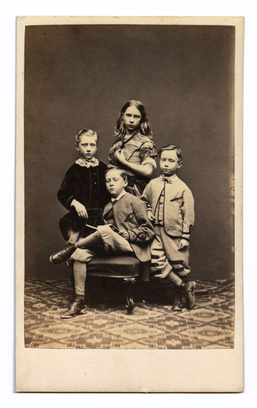 Marcus Guttenberg, Bristol. 'Portrait group of four unidentified children' 1860s-1870s