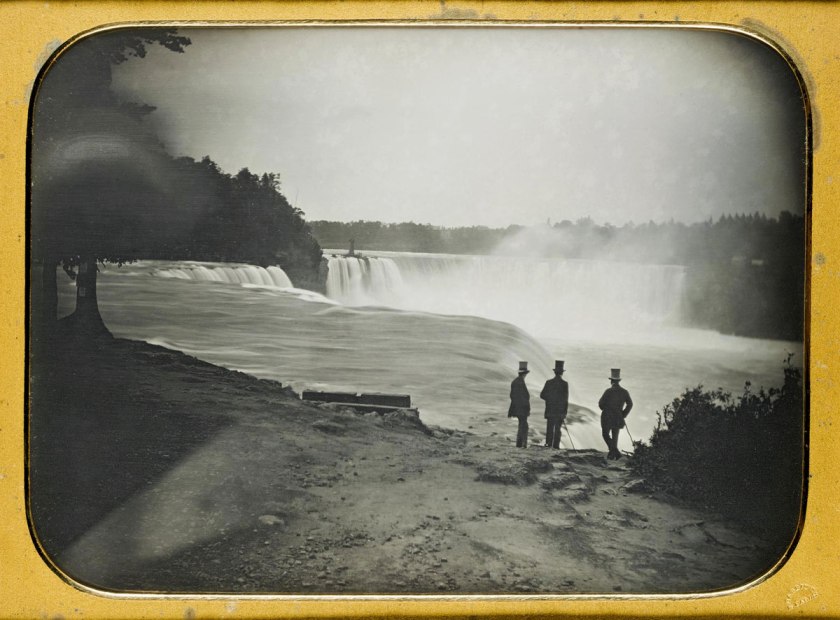 Platt D Babbitt (American, 1822-1879) 'Niagara Falls from the American side' whole plate daguerreotype c.1855