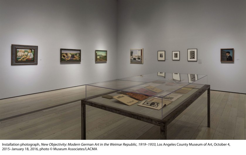 Installation view of the exhibition 'New Objectivity: Modern German Art in the Weimar Republic, 1919–1933' at LACMA