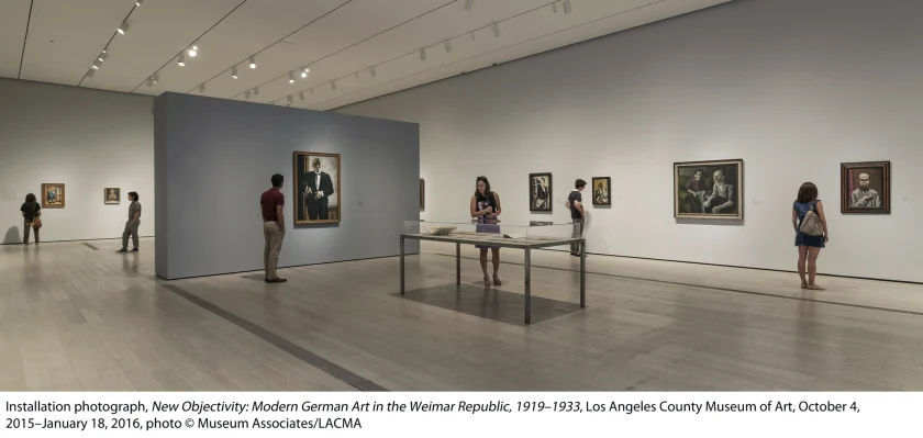 Installation view of the exhibition 'New Objectivity: Modern German Art in the Weimar Republic, 1919-1933' at LACMA