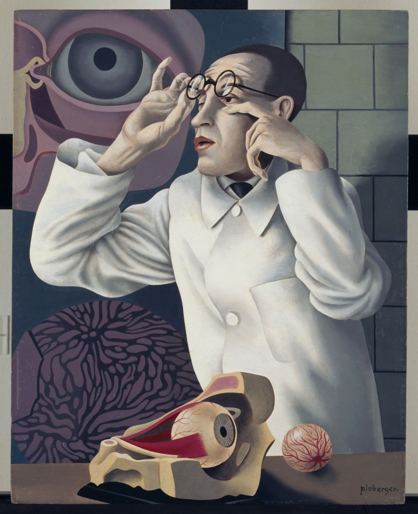 Herbert Ploberger Self-Portrait with Ophthalmological Models (Selbstbildnis mit ophthamologischen Lehrmodellen), c. 1928-1930