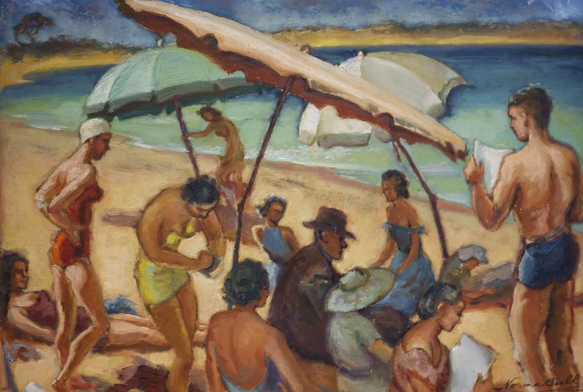 Norma Bull (Australian, 1906-1980) 'Bathing Beach' c. 1950-1960s