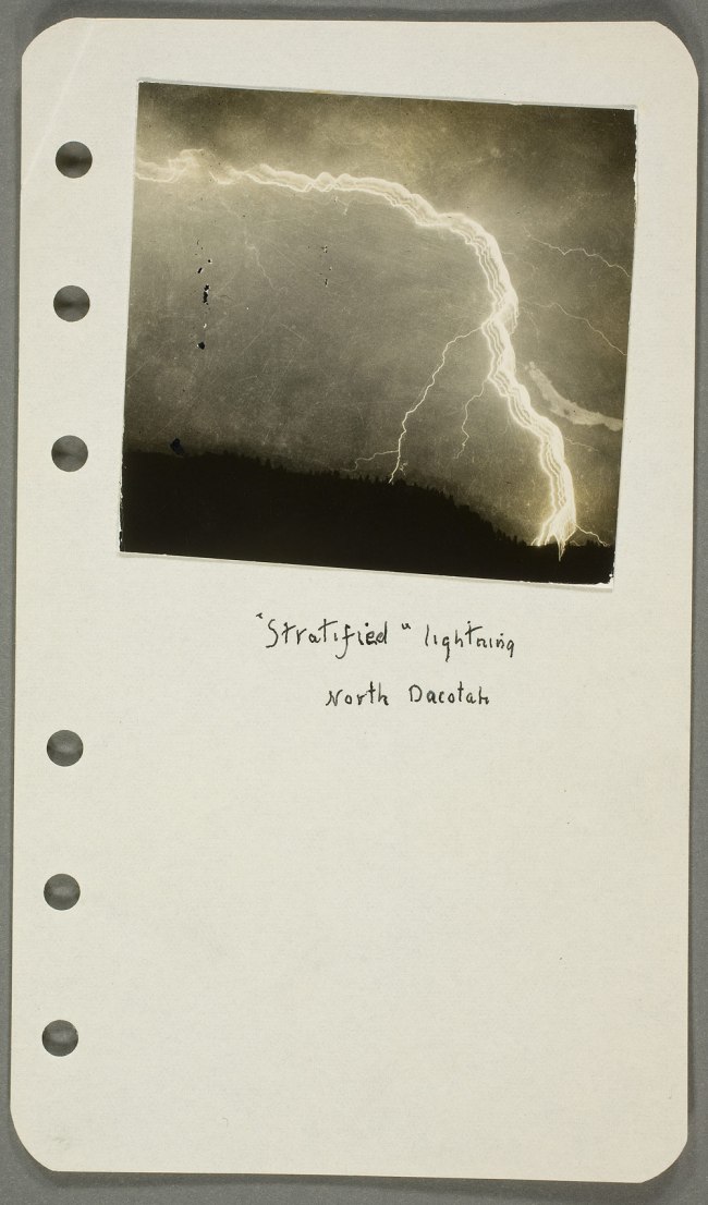 William N. Jennings (American, b. England, 1860-1946) 'Notebook pages with photographs of lightning' c. 1887