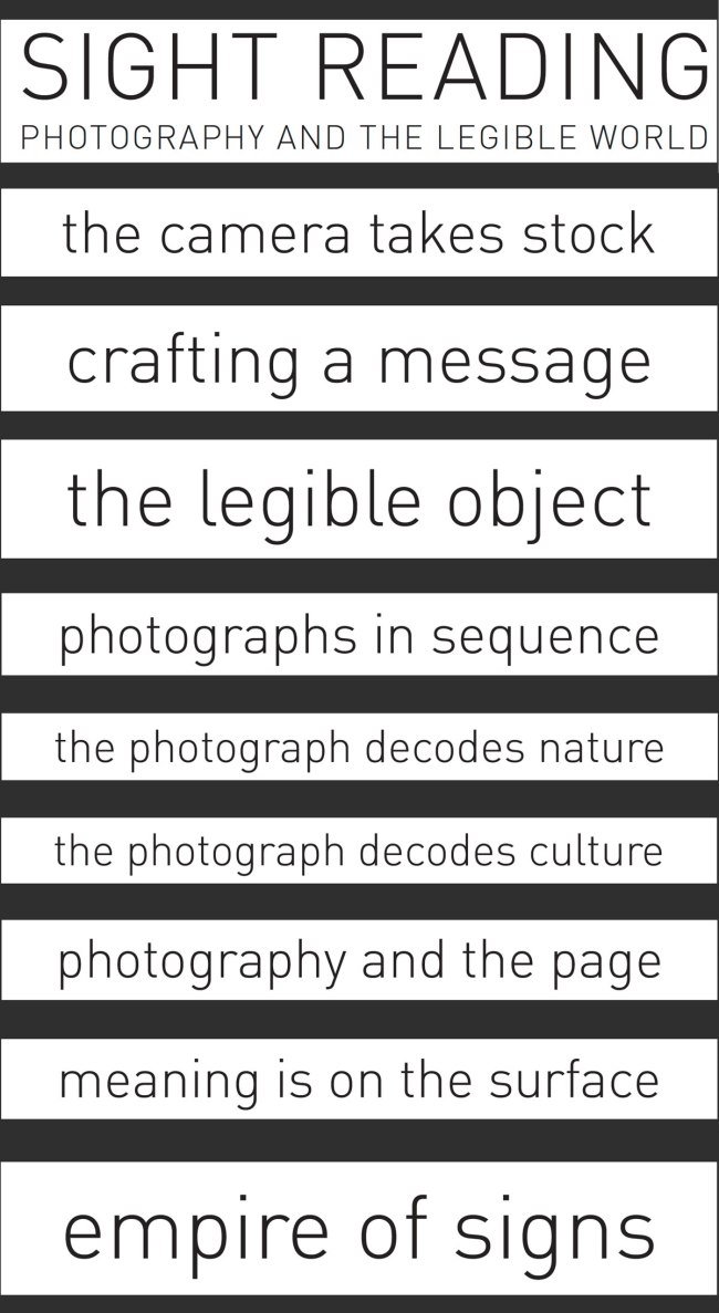 'Sight Reading: Photography and the Legible World' exhibition sections