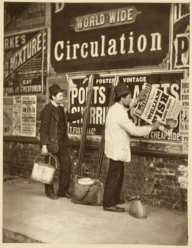 John Thomson (Scottish, 1837-1921) 'Street Advertising' 1877