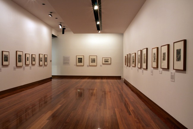 Installation view of the exhibition 'Max and Olive: The photographic life of Olive Cotton and Max Dupain' at The Ian Potter Museum of Art, Melbourne
