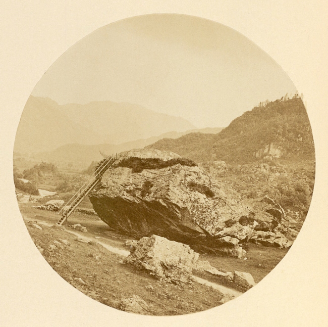 Thomas Ogle (British, 1813 - about 1882) 'The Bowder Stone in Our English Lakes, Mountains and Waterfalls as seen by William Wordsworth by A.W. Bennett' Published 1864