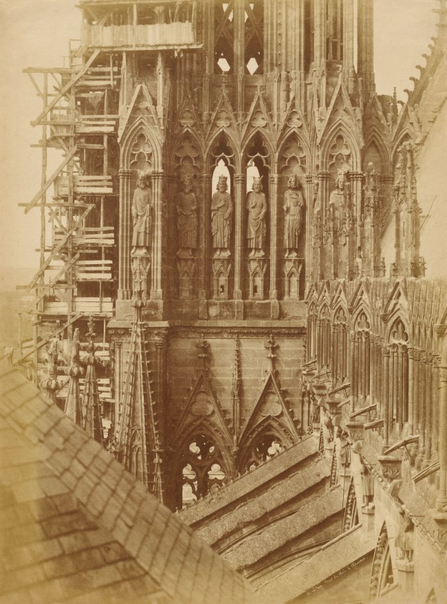 Henri Le Secq (French, 1818-1882) 'Tower of the Kings at Reims Cathedral' Negative, 1851-1853; print, 1853