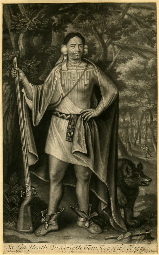 John Simon (c. 1675-1751) after John Verelst (1648-1734) 'Sa Ga Yeath Qua Pieth Tow, King of the Maquas' 1710