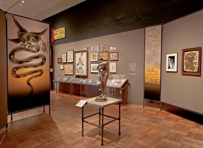 Installation view of the exhibition 'Tattooed New York' at the New-York Historical Society, New York