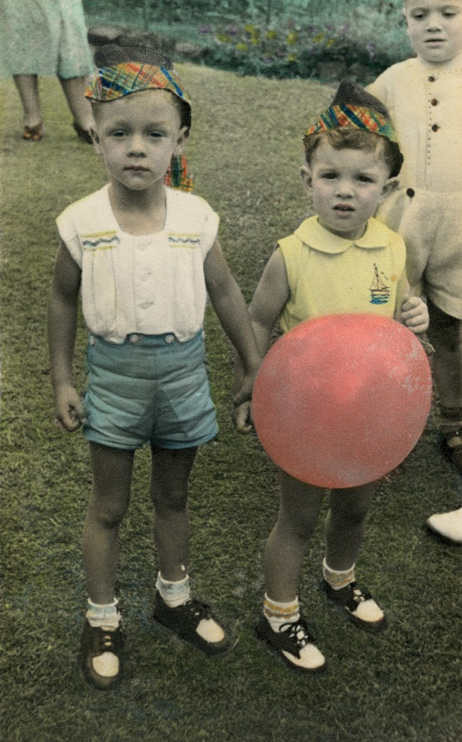Paragon Portraits. 'Tim, nearly 4 years-old, and Darryl, 2 years-old, at the Caldwell Christmas party' 1949