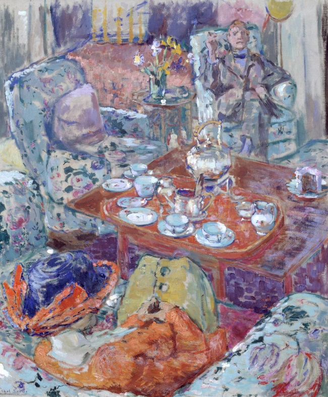Ethel Sands (English born America, 1873-1962) 'Tea with Sickert' c. 1911-1912