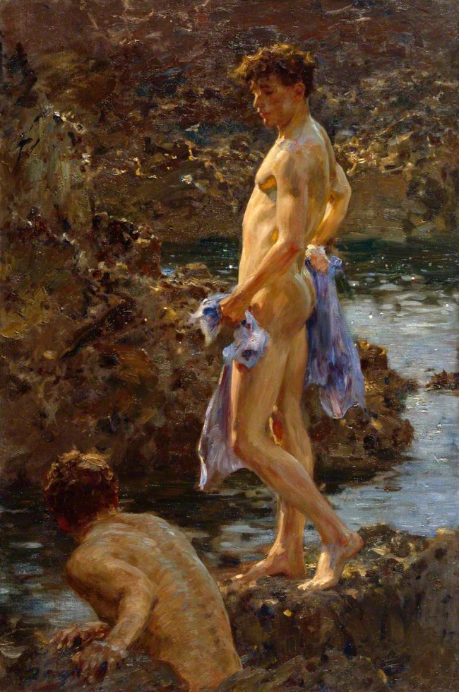 Henry Scott Tuke (English, 1858-1929) 'A Bathing Group' 1914