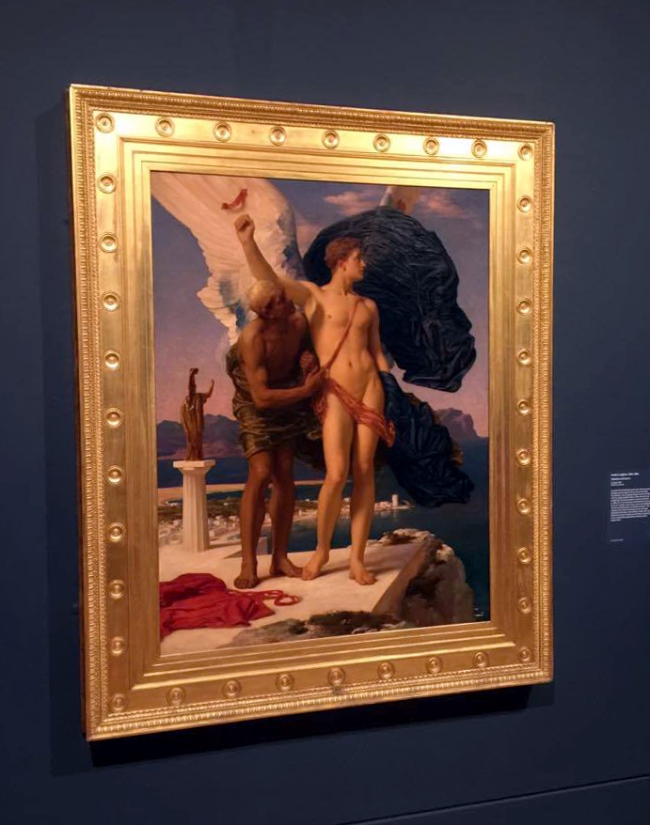 Installation view of Frederic Leighton's 'Daedalus and Icarus' 1896 from the exhibition 'Queer British Art' at Tate Britain