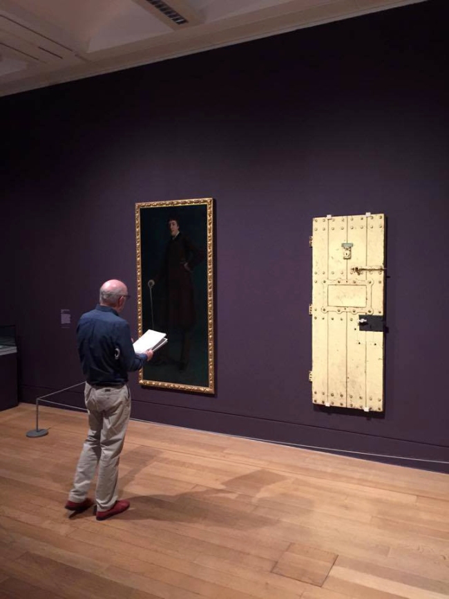Installation view of Room 2 of the exhibition 'Queer British Art' at Tate Britain with Oscar Wilde's Prison Door c. 1883