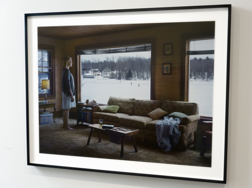 Installation view of Room 2 of 'Gregory Crewdson: Cathedral of the Pines' at The Photographers' Gallery showing 'The Disturbance' 2014