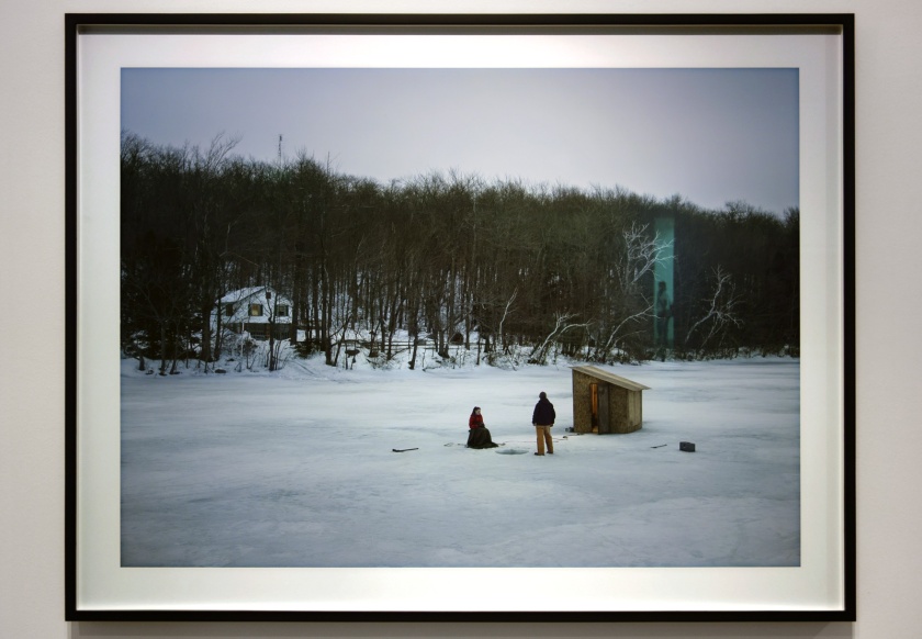 Installation view of Room 2 of 'Gregory Crewdson: Cathedral of the Pines' at The Photographers' Gallery showing 'The Ice Hut' 2014