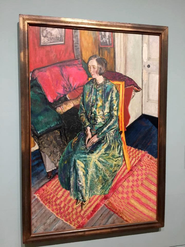 Installation view of Alvaro Guevara's 'Dame Edith Sitwell' 1916 from Room 5 of the exhibition 'Queer British Art' at Tate Britain